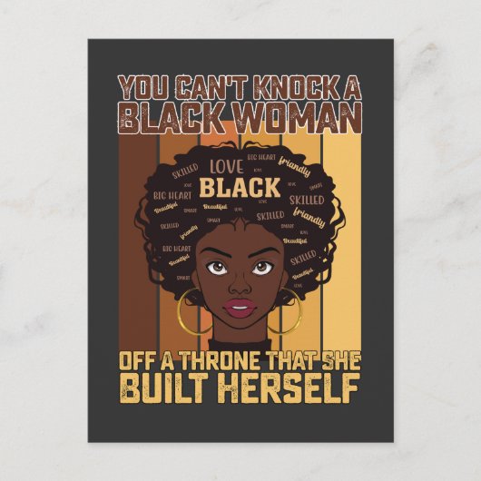 Juneteenth Melanin kan geen zwarte vrouw slaan Uitnodiging Briefkaart (Voorkant)