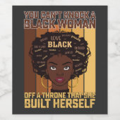 Juneteenth Melanin kan geen zwarte vrouw slaan Wijn Etiket (Enkel label)