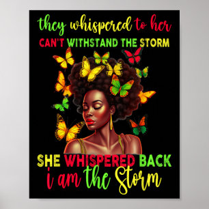 Juneteenth Melanin Meisje Zwart Vrouwen Afro Zwart Poster