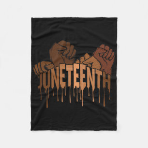 Juneteenth Melanin T-shirt 19 juni 1865 Zwart Fleece Deken