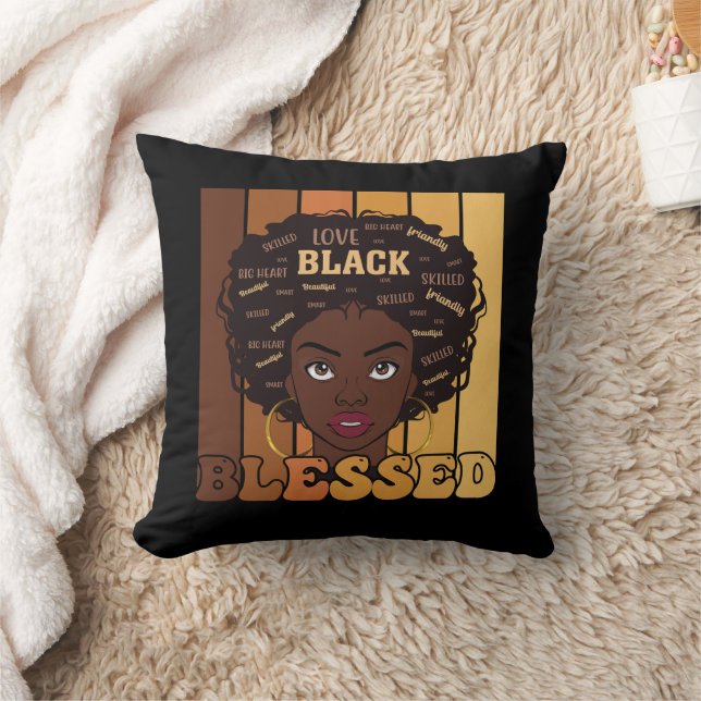 Juneteenth Melanine Zwarte Afro-Amerikaanse Meisje Kussen (Deken)