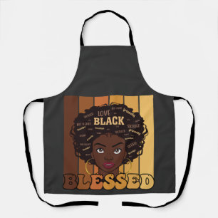 Juneteenth Melanine Zwarte Afro-Amerikaanse Meisje Schort