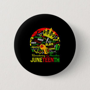 Juneteenth Mijn Voorouders Herdenken Zwarte Vrouwe Ronde Button 5,7 Cm