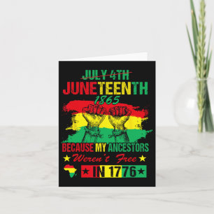 Juneteenth My Ancestors Free Black African Flag Pr Kaart