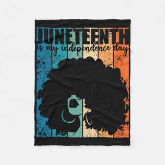 Juneteenth My Independence Day Retro Afro Women Me Fleece Deken