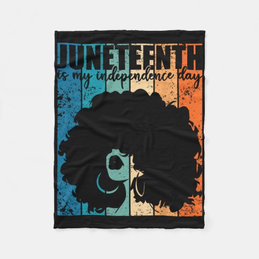 Juneteenth My Independence Day Retro Afro Women Me Fleece Deken (Voorkant)