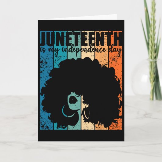 Juneteenth My Independence Day Retro Afro Women Me Kaart (Voorkant)