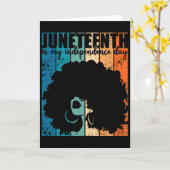 Juneteenth My Independence Day Retro Afro Women Me Kaart (Gele Bloem)