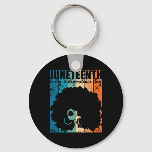 Juneteenth My Independence Day Retro Afro Women Me Sleutelhanger (Voorkant)