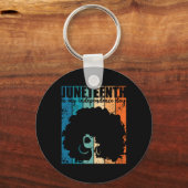 Juneteenth My Independence Day Retro Afro Women Me Sleutelhanger (Voorkant)