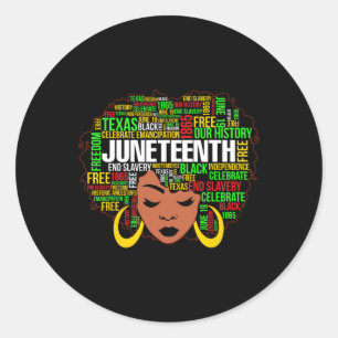 Juneteenth Natural Hair Black Geschiedenis Afro Vr Ronde Sticker