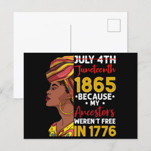Juneteenth omdat mijn voorouder niet vrij was 1776 briefkaart