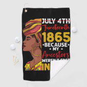 Juneteenth omdat mijn voorouder niet vrij was 1776 golfhanddoek (Insitu)