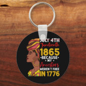 Juneteenth omdat mijn voorouder niet vrij was 1776 sleutelhanger (Voorkant)
