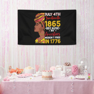 Juneteenth omdat mijn voorouder niet vrij was 1776 spandoek
