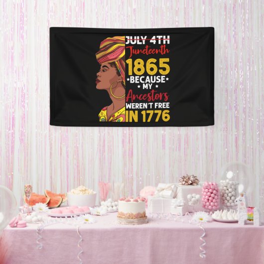 Juneteenth omdat mijn voorouder niet vrij was 1776 spandoek (Feest)