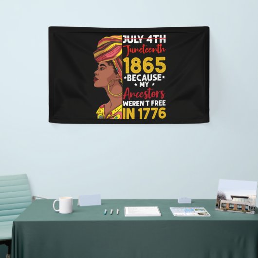 Juneteenth omdat mijn voorouder niet vrij was 1776 spandoek (Beurs)