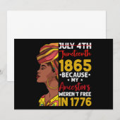 Juneteenth Omdat mijn voorouders niet vrij waren 1 Kaart (Voorkant / Achterkant)