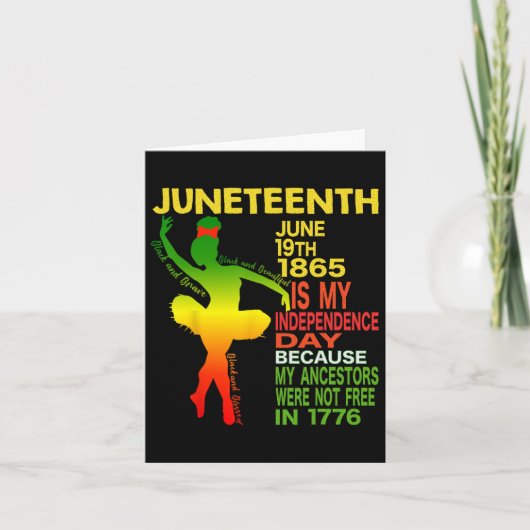 Juneteenth Onafhankelijkheid Zwarte Vrouwen Danser Kaart (Voorkant)