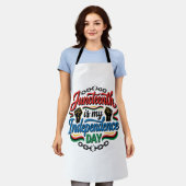 Juneteenth Onafhankelijkheidsdag Vintage Shirt Ont Schort (Gedragen)