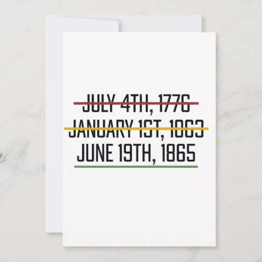Juneteenth Onafhankelijkheidsdag Zwarte Geschieden Kaart (Voorkant)