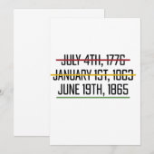 Juneteenth Onafhankelijkheidsdag Zwarte Geschieden Kaart (Voorkant / Achterkant)