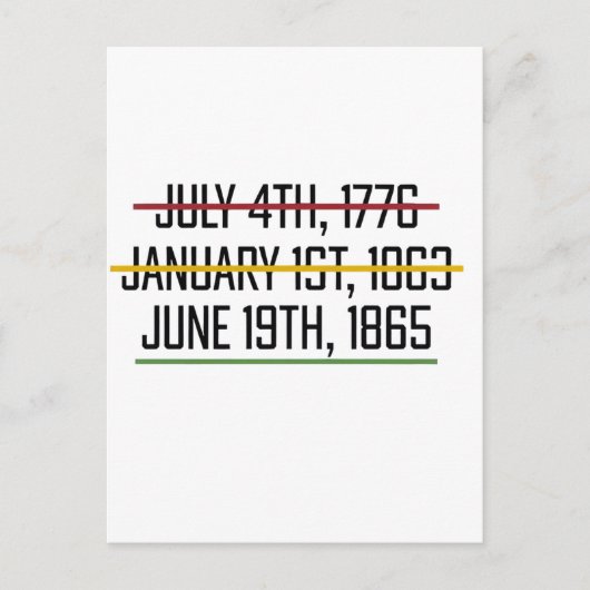 Juneteenth Onafhankelijkheidsdag Zwarte Geschieden Uitnodiging Briefkaart (Voorkant)