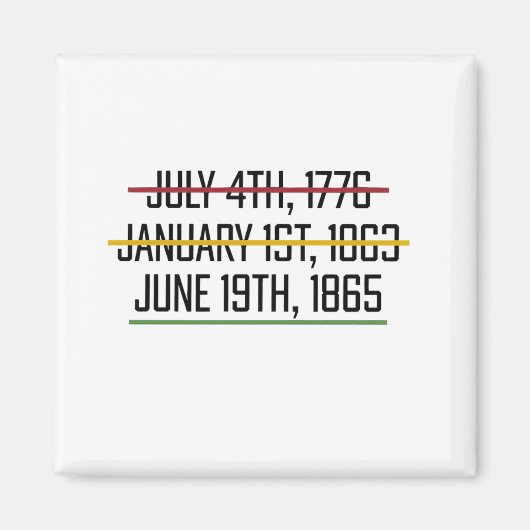 Juneteenth Onafhhankelijkheidsdag Zwarte Geschiede Magneet (Voorkant)