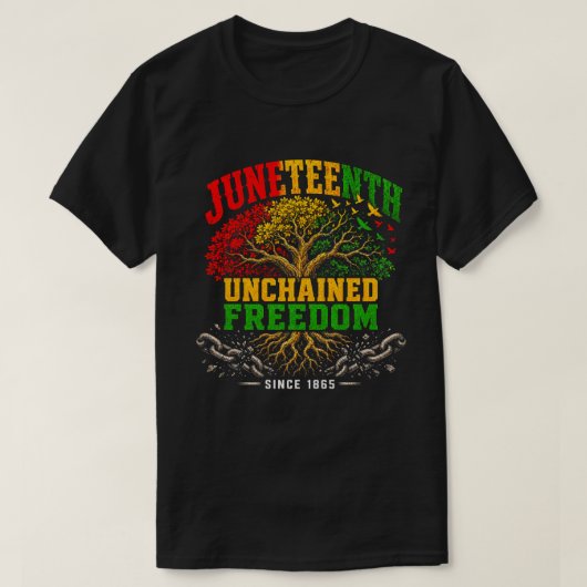 Juneteenth Ontwikkelde Vrijheidserfgoedboom T-shirt (Design voorkant)