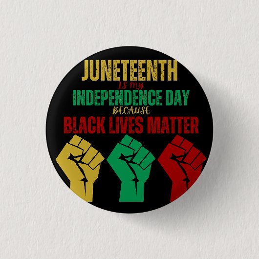 Juneteenth Pan-Afrikaanse Vuist Knop Ronde Button 3,2 Cm (Voorkant)