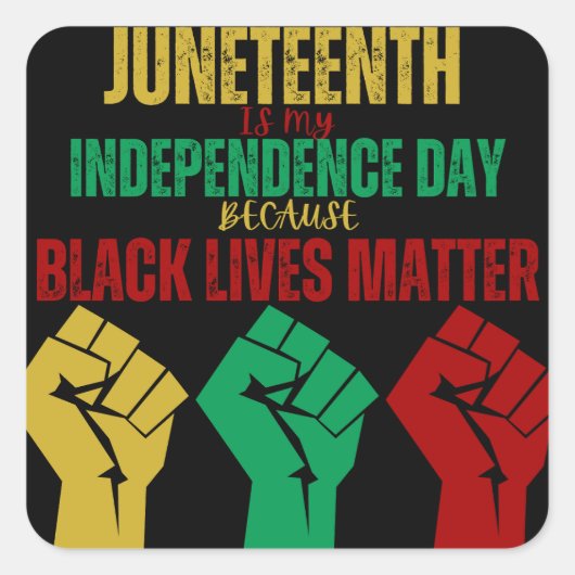 Juneteenth Pan-Afrikaanse Vuist Sticker (Voorkant)