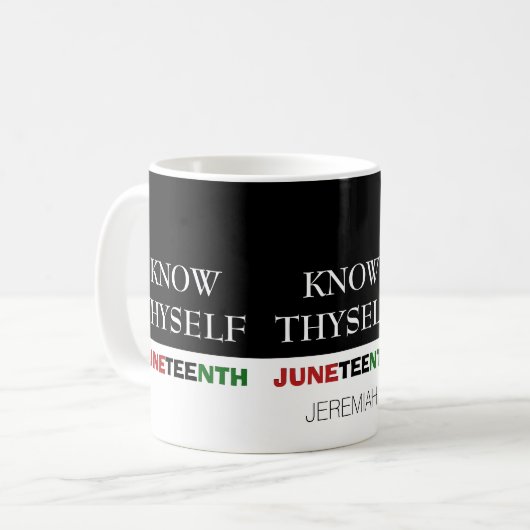 JUNETEENTH Persoonlijk WEET ZELF Koffiemok (Voorkant links)