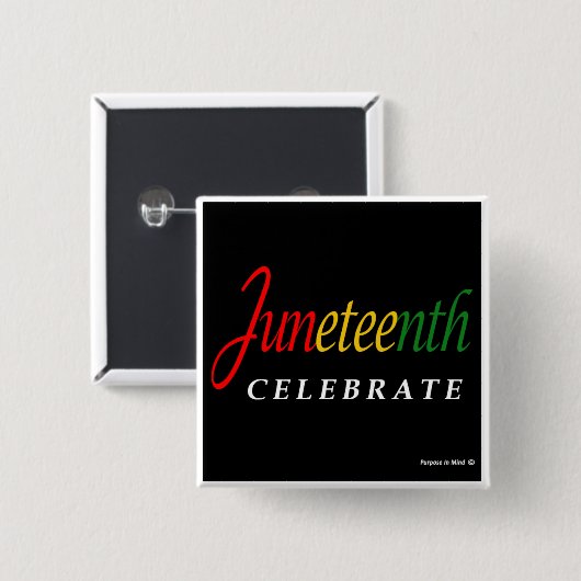 Juneteenth Pin Vierkante Button 5,1 Cm (Voorkant /achterkant)