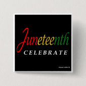 Juneteenth Pin Vierkante Button 5,1 Cm (Voorkant)