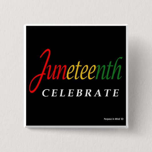 Juneteenth Pin Vierkante Button 5,1 Cm (Voorkant)
