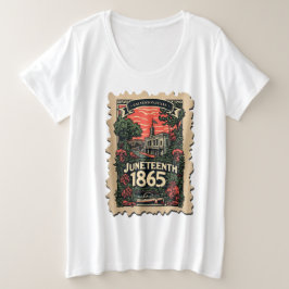 Juneteenth postzegel grote maat t-shirt