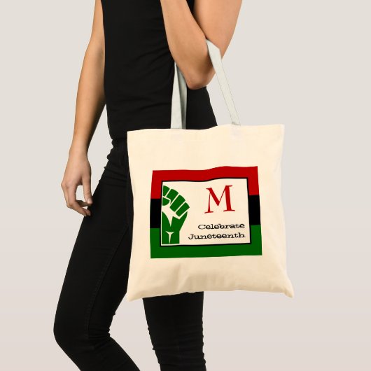 JUNETEENTH | Power Fist | MONOGRAM Tote Bag (Voorkant (product))
