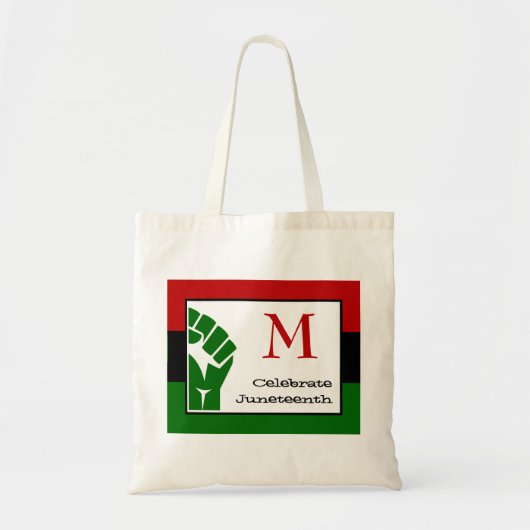 JUNETEENTH | Power Fist | MONOGRAM Tote Bag (Voorkant)