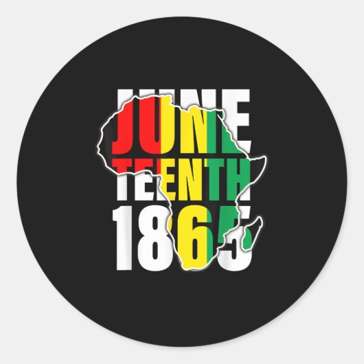 Juneteenth Pride Africa Kaart 1865 Vrijheid Mannen Ronde Sticker (Voorkant)