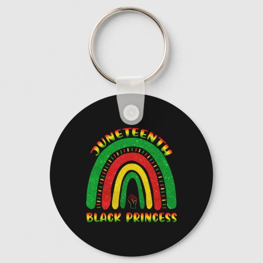 Juneteenth Princess Black African American Cute Wo Sleutelhanger (Voorkant)