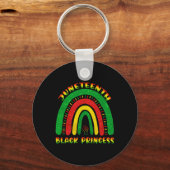 Juneteenth Princess Black African American Cute Wo Sleutelhanger (Achterkant)