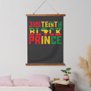 Juneteenth Prins die de Zwarte Vrijheid viert Hangend Wandkleed