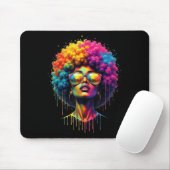 Juneteenth Queen Afro Melanin Drip Black Pride Muismat (Met muis)
