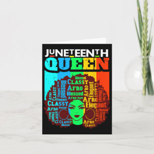Juneteenth Queen Black Sista Afro Melanin Girl Mag Kaart