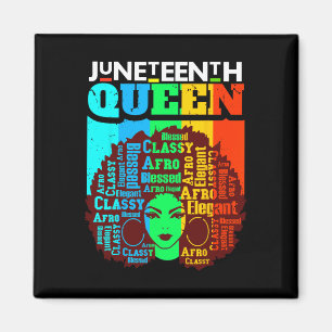 Juneteenth Queen Black Sista Afro Melanin Girl Mag Magneet