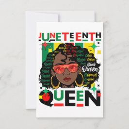 Juneteenth Queen Melanin Woman Black Girl Magic Kaart