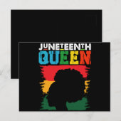 Juneteenth Queen Zwart Afro Melanine Meisje Briefkaart (Voorkant / Achterkant)