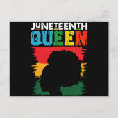 Juneteenth Queen Zwart Afro Melanine Meisje Briefkaart (Voorkant)