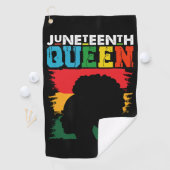 Juneteenth Queen Zwart Afro Melanine Meisje Golfhanddoek (Insitu)