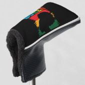 Juneteenth Queen Zwart Afro Melanine Meisje Golfheadcover (3/4 voorkant)
